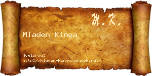 Mladen Kinga névjegykártya